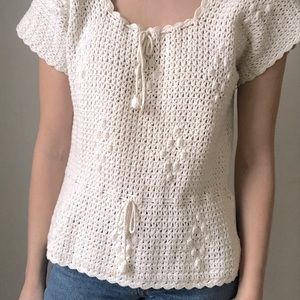 Vintage white crochet top
